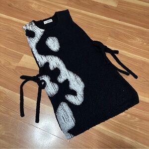 Altuzarra Abstract Print Open Side Tie Black & White Tunic